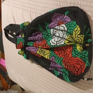 Vintage Candy Dot Floral Drawstring Purse